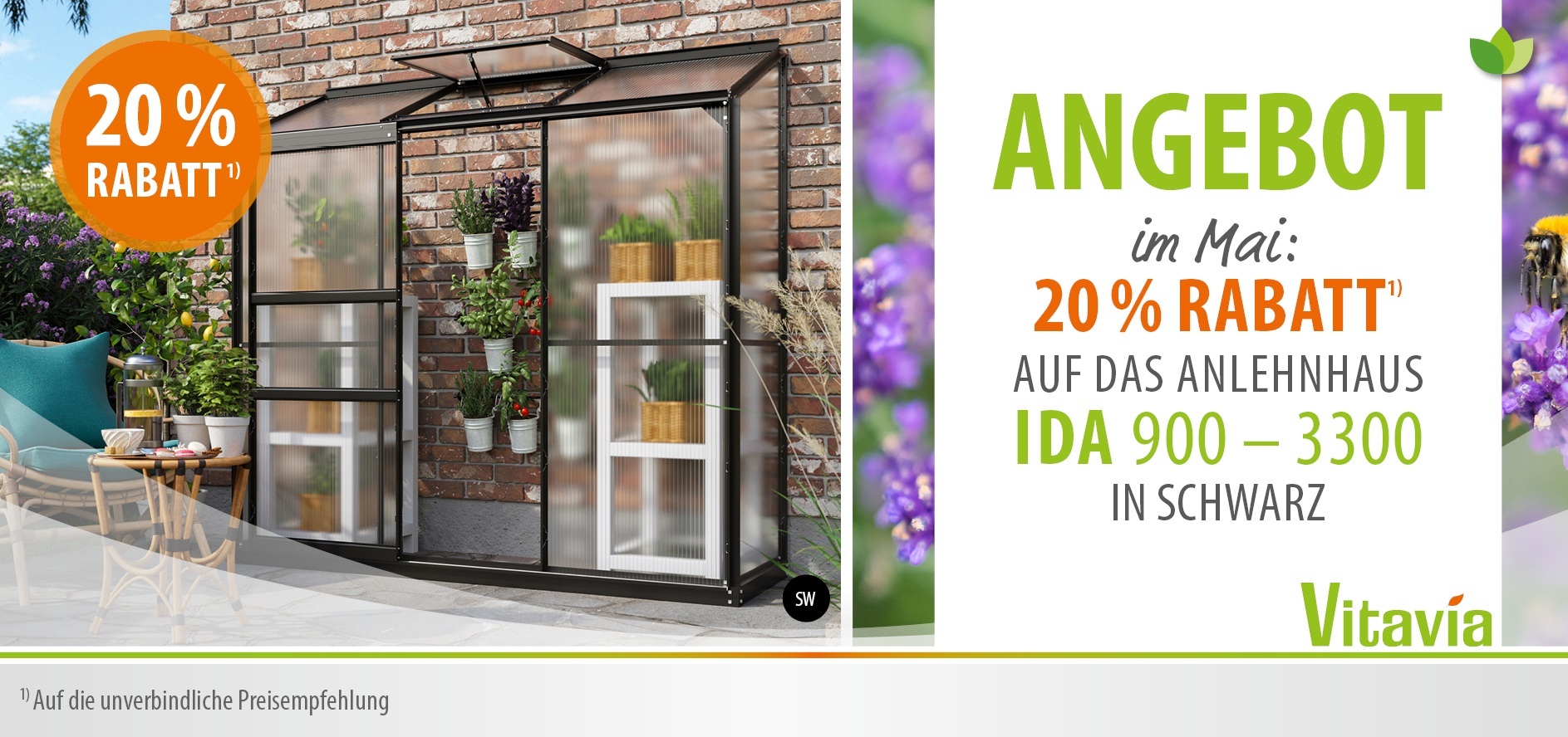 AKTION Anlehngewächshaus IDA