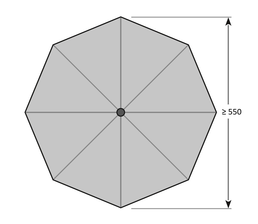 ≥ 550 cm - rund