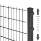 Preview: Elmar Jung Doppelstabmattenzaun Excellent anthrazit Rechteckpfosten 40/60