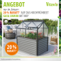 Preview: Vitavia Hochfrühbeet SET Gaia Jumbo 4mm HKP + Unterbau 83x122cm granit/schwarz