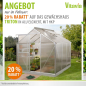 Preview: Vitavia Gewächshaus Triton 3800 6mm HKP BxT 198x193cm eloxiert + Fundamentsrahmen