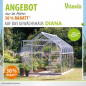 Preview: SET Vitavia Gewächshaus Diana 11500 ESG BxT 264x445cm eloxiert + Fundamentsrahmen