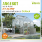Preview: SET Vitavia Gewächshaus Diana 5000 4mm HKP 264x195cm eloxiert + Fundamentsrahmen