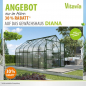 Preview: SET Vitavia Gewächshaus Diana 9900 4mm HKP 264x383cm smaragd + Fundamentsrahmen