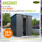 Preview: Pergart Metall Gerätehaus Leipzig II 64 BxTxH 174x110x174cm 1,59m² anthrazit
