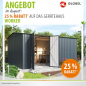 Preview: Globel Metall Gerätehaus Heimwerkstatt WORKER 1510 13m² BxTxH 464x308x225cm