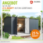 Preview: Globel Metall Gerätehaus Heimwerkstatt WORKER 1510 13m² BxTxH 464x308x225cm