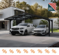 Preview: Palram-Canopia Doppel Carport SYDNEY APEX 6x6 Alu schwarz - gewelltes Polycarbonat solargrau