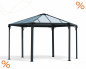 Preview: Palram-Canopia Pavillon Monaco Hexagonal BxT 450x390cm 6mm HKP Alu anthrazit