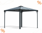 Preview: Palram-Canopia Pavillon Palermo 3000 300x300 6mm HKP Alu Anthrazit