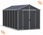 Preview: Palram-Canopia Gerätehaus RUBICON 8x15 BxT 237x452cm 10m² Polycarbonat 10mm grau