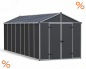 Preview: Palram-Canopia Gerätehaus RUBICON 8x20 BxT 237x602cm 13,7m² Polycarbonat 10mm grau