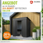 Preview: Globel Metall Gerätehaus Skillion 64 BxTxH 180x124x197cm 2m² Pultdach Anthrazit