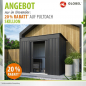 Preview: Globel Gerätehaus Skillion 84 BxTxH 242x124x197cm 2,64m² Pultdach Anthrazit