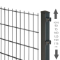 Preview: Elmar Jung Doppelstabmattenzaun Standard anthrazit Pfosten 40/40