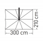 Preview: May Ampelschirm MEZZO MH 210 x 300cm - mit Höhenverstellung