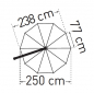 Preview: May Ampelschirm MEZZO MH 250cm rund - mit Höhenverstellung