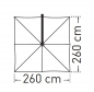 Preview: May Ampelschirm MEZZO MH 260 x 260cm - mit Höhenverstellung