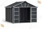 Preview: Palram-Canopia Gerätehaus YUKON 11x9 BxTxH 332x271x252cm 9m² + Boden WPC