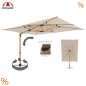 Preview: Doppler Premium LED Pendelschirm ALU WOOD XL ULTRA 400x300cm Natur