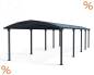 Preview: Palram-Canopia Alu Carport Arcadia 10600 grau Polycarbonat BxT 359x1077cm