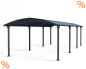 Preview: Palram-Canopia Alu Carport Arcadia 8500 grau Polycarbonat BxT 359x863cm