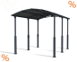 Preview: Palram-Canopia Alu Carport Arcadia ALPIN 5000 grau Polycarbonat BxT 359x507cm