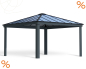 Preview: Palram-Canopia Carport COLORADO 4.3x4.3 (422x422cm) Alu grau 6mm Polycarbonat grau