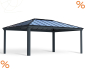 Preview: Palram-Canopia Carport COLORADO 4.3x6 (422x607cm) Alu grau 6mm Polycarbonat grau