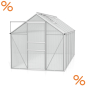 Preview: Vitavia Gewächshaus Comet 7500 4mm HKP BxTxH 195x383x197cm 7,5m² Alu eloxiert