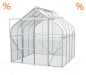 Preview: AKTION Gewächshaus Diana 6700 ESG Glas BxTxH 264x258x255cm 6,7m² Alu eloxiert