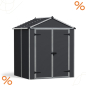 Preview: Palram-Canopia Gerätehaus RUBICON 6X5 BxT 185x154cm 2,8m² Polycarbonat 10mm grau