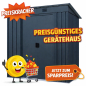 Preview: Preisgünstiges kleines Metall Gerätehaus Pultdach 1,7㎡ L110xB174xH174cm GARDEN N MORE