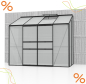 Preview: AKTION Vitavia Anlehngewächshaus Ida 3300 BxT 255x132cm 3,3m² 4mm HKP Alu schwarz