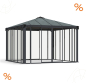 Preview: Palram-Canopia geschlossener Aluminium Pavillon LEDRO 3600 3,6x3,6m 12x12 Polycarbonat/Acryl