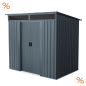 Preview: Pergart Metall Gerätehaus Lüttich 65 BxTxH 184x139x180cm 3m² Anthrazit