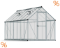 Preview: Palram-Canopia Alu Gewächshaus MYTHOS  6X14 (185x426cm) 4mm HKP 7,9m² silber