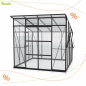 Preview: Vitavia Gewächshaus Playa 7600 ESG/HKP 292x258cm Alu schwarz + Fundamentsrahmen