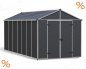 Preview: Palram-Canopia Gerätehaus RUBICON 8x17 BxT 237x528cm 12m² Polycarbonat 10mm grau