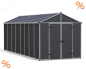 Preview: Palram-Canopia Gerätehaus RUBICON 8x20 BxT 237x602cm 13,7m² Polycarbonat 10mm grau