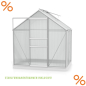 Preview: SET Vitavia Gewächshaus Comet 2500 4mm HKP 195x131cm eloxiert + Fundamentsrahmen