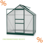 Preview: SET Vitavia Gewächshaus Comet 2500 4mm HKP 195x131cm smaragd + Fundamentsrahmen