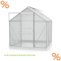 Preview: SET Vitavia Gewächshaus Comet 3800 4mm HKP 195x195cm eloxiert + Fundamentsrahmen