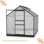 Preview: SET Vitavia Gewächshaus Comet 5000 4mm HKP 195x257 schwarz + Fundamentsrahmen