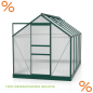 Preview: SET Vitavia Gewächshaus Comet 6200 4mm HKP 195x321cm smaragd + Fundamentsrahmen