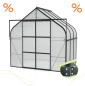 Preview: AKTION SET Gewächshaus Diana 5000 4mm HKP 264x195 Alu schwarz + Fundamentsrahmen