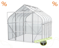 Preview: SET Vitavia Gewächshaus Diana 8300 ESG BxT 264x321cm eloxiert + Fundamentsrahmen
