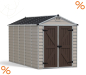 Preview: Palram-Canopia Gerätehaus SKYLIGHT 6x12 (185x379cm) Polycarbonat Tan (Beige/Braun)