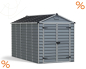 Preview: Palram-Canopia Gerätehaus SKYLIGHT 6x12 (185x379cm) Thermo Polycarbonat Grau