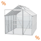 Preview: Vitavia Gewächshaus Venus 5000 BxTxH 195x257x197cm 5m² ESG Glas Alu eloxiert